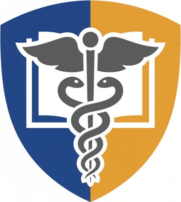 Стилизованный логотип юридической компании, оказывающей консультации врачам, чистый современный дизайн.